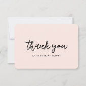 Carte De Remerciements Professionnel Blush Pink Élégant (Devant)