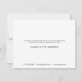 Carte de remerciements professionnel minimaliste (Dos)