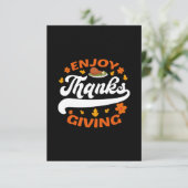 Carte De Remerciements profiter de grâces de nourriture dinde remerciant (Debout devant)