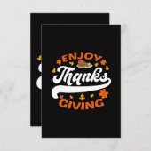 Carte De Remerciements profiter de grâces de nourriture dinde remerciant (Devant / Derrière)