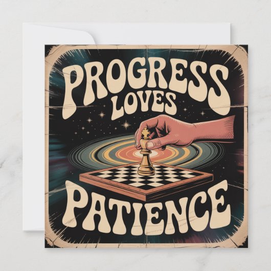 Carte De Remerciements Progress Loves Patience (Devant)