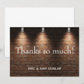 Carte De Remerciements Projecteur de mur de briques de mariage personnali (Devant / Derrière)