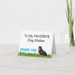 Carte De Remerciements Promeneur de chien personnalisé Soins pour Dachshu