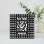 Carte De Remerciements Promotional QR code (editable) plus Logo Pattern (Debout devant)