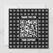 Carte De Remerciements Promotional QR code (editable) plus Logo Pattern (Devant)