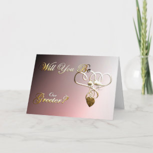 Carte De Remerciements Proposition mariage Des colombes dorées plus grise