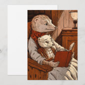 Carte De Remerciements Puces lisant un livre (Devant / Derrière)