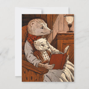 Carte De Remerciements Puces lisant un livre