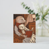 Carte De Remerciements Puces lisant un livre (Debout devant)