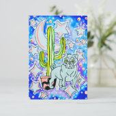 Carte De Remerciements Pug & Cactus (Debout devant)