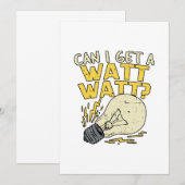 Carte De Remerciements Puis-Je Avoir Un Watt ? Cadeau électrique (Devant / Derrière)