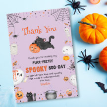 Pur Éffrayant Boo-day Cat Halloween Anniversaire