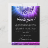 Carte De Remerciements Purple 60e anniversaire Disco Ball 70's (Devant)