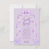 Carte De Remerciements Purple Bow Birthday (Devant)