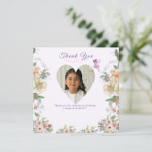 Carte De Remerciements Purple Castle Fairytale Anniversaire Thème avec Fa (Debout devant)