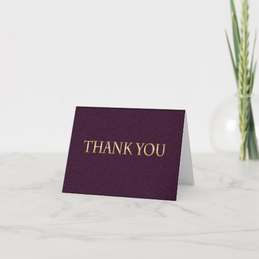 Carte De Remerciements Purple et Gold Graduation (Devant)