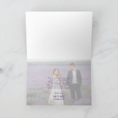 Carte De Remerciements Purple Flourds Mariage Deux Mercis photo (Intérieur)