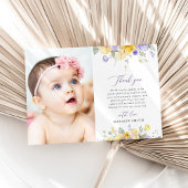 Carte De Remerciements Purple Flowers, Yellow Flowers, Boho, Baptism