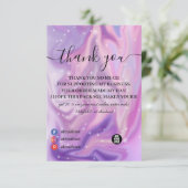 Carte De Remerciements Purple Holographique Couleur Shift Business (Debout devant)