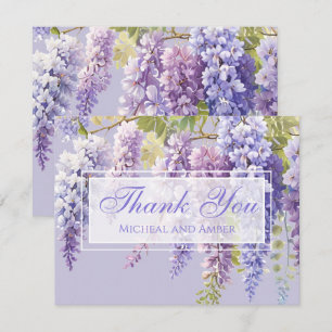 Carte De Remerciements Purple lavande aquarelle glycine florale lilas