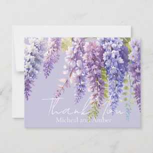 Carte De Remerciements Purple lavande aquarelle glycine florale lilas