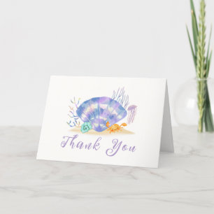 Carte De Remerciements Purple moderne été Baby shower perle de mer modern