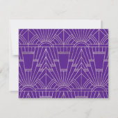 Carte De Remerciements Purple Silver Great Gatsby Art Déco Enregistrer La (Dos)