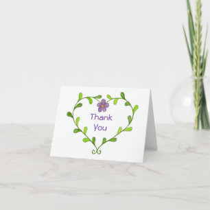 Carte De Remerciements Purple Violet Wreath thank you card