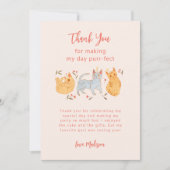 Carte De Remerciements Purr-fect Kitty Chat rose fête d'anniversaire (Devant)