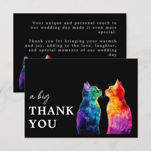 Carte De Remerciements 🌈  Purrfectly Yours: Purrfectly Big (Devant / Derrière)