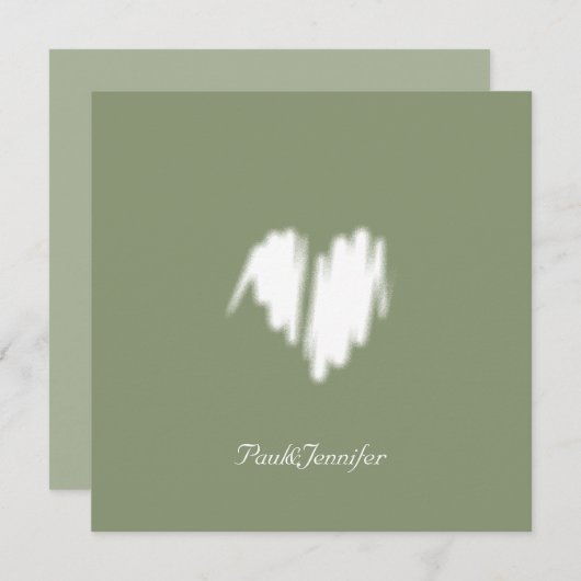 Carte De Remerciements Qr Code Clean Monochrome Classic Graffiti Heart (Devant / Derrière)