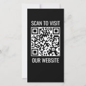 Carte De Remerciements QR Code Customizable Modern Black Business (Dos)