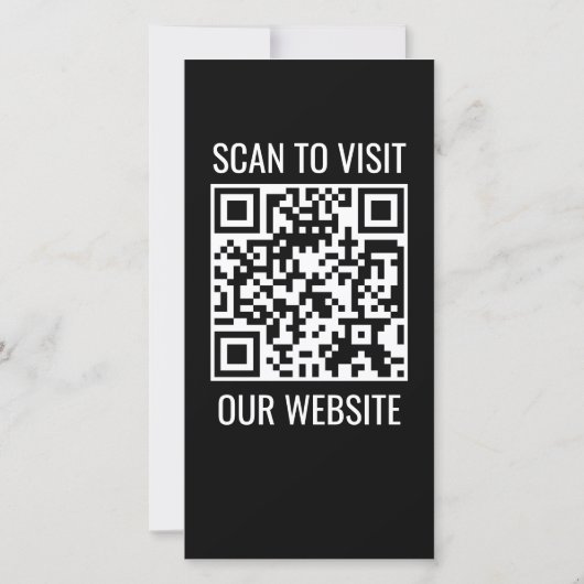 Carte De Remerciements QR Code Customizable Modern Black Business (Dos)