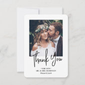 Carte De Remerciements QR Code Mariage Photo Website Simple Modern Script (Devant)
