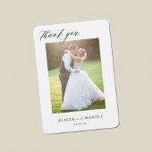 Carte De Remerciements QR CODE moderne élégant script photo mariage