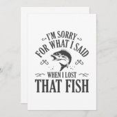 Carte De Remerciements Quand J'Ai Perdu Ce Poisson (Devant / Derrière)