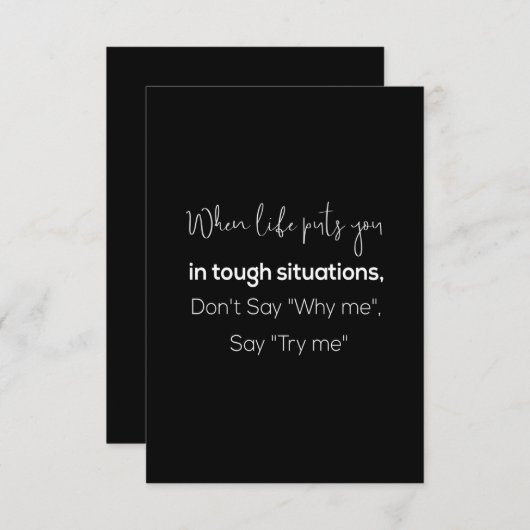 Carte De Remerciements quand la vie vous met dans une situation difficile (Devant / Derrière)