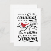 Carte De Remerciements Quand un cardinal visite (Devant / Derrière)