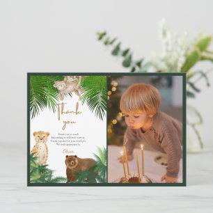 Carte De Remerciements Quatre ans pour toujours sauvage safari