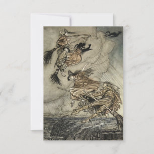 Carte De Remerciements Quatre sorcières "Haut dans la cheminée" par Arthu