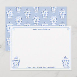 Carte De Remerciements Quelque Chose de Bleu Aquarelle Pot de Gingembre S