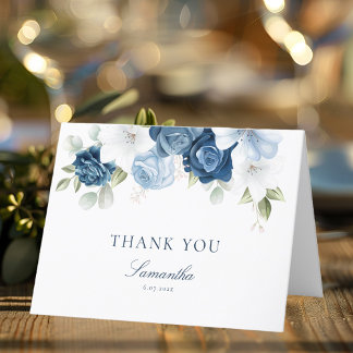 Carte De Remerciements Quelque chose de bleu avant de faire Fête des mari