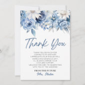 Carte De Remerciements Quelque chose de bleu avant de faire Fête des mari (Devant)