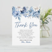 Carte De Remerciements Quelque chose de bleu avant de faire Fête des mari (Debout devant)