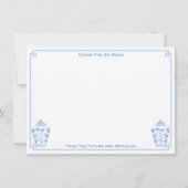 Carte De Remerciements Quelque Chose de Bleu Fête Prénuptiale Pot à Genge (Devant)