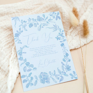 Carte De Remerciements Quelque chose de bleu floral vintage français pour