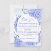 Carte De Remerciements Quelque chose de bleu hydrangeas élégant shower de (Devant)