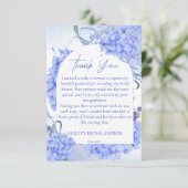 Carte De Remerciements Quelque chose de bleu hydrangeas élégant shower de (Debout devant)