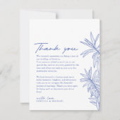 Carte De Remerciements Quelque chose de bleu simple main tiré Botanique (Devant)