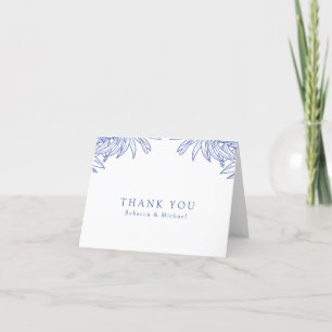 Carte De Remerciements Quelque chose de bleu simple main tiré Botanique p